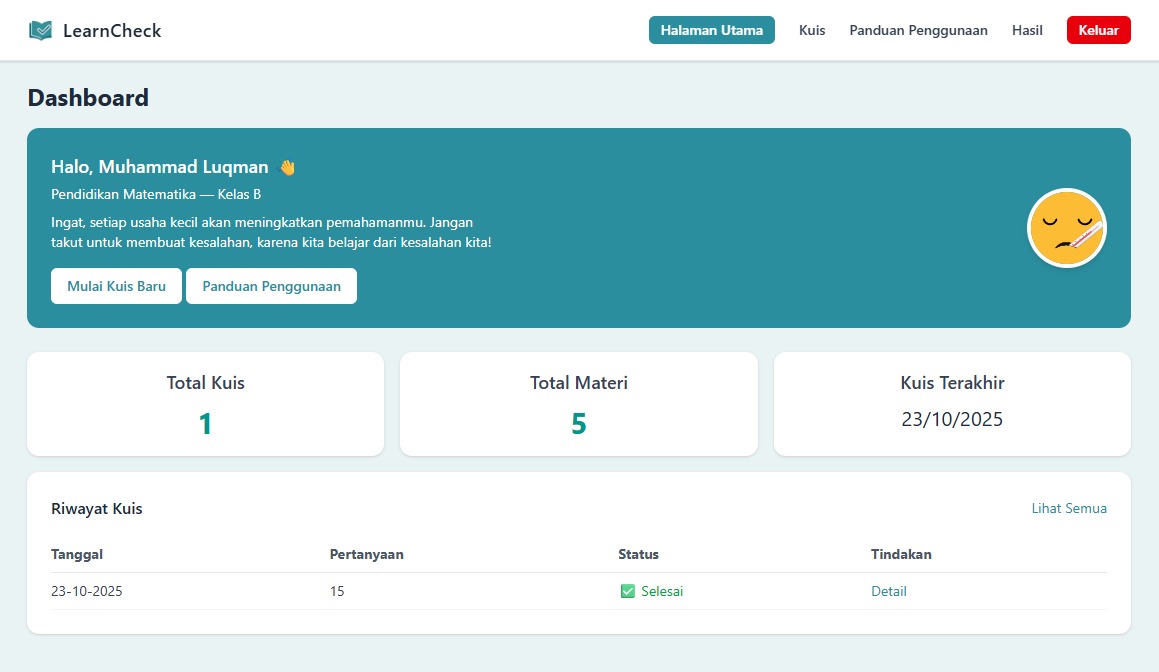 Langkah 2 - Dashboard