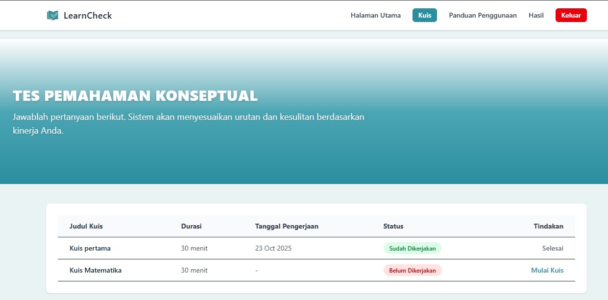 Langkah 3 - Mulai Kuis